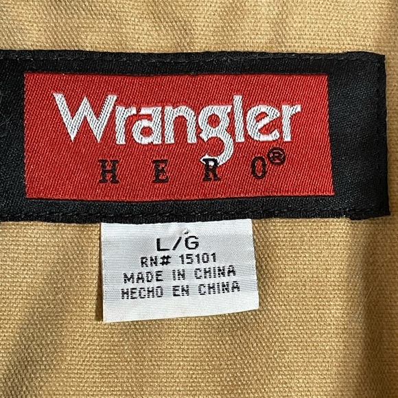 VINTAGE WRANGLER HERO FAUX SHERPA TAN LINED INSULATED VEST SZ LG EUC - Picture 11 of 12